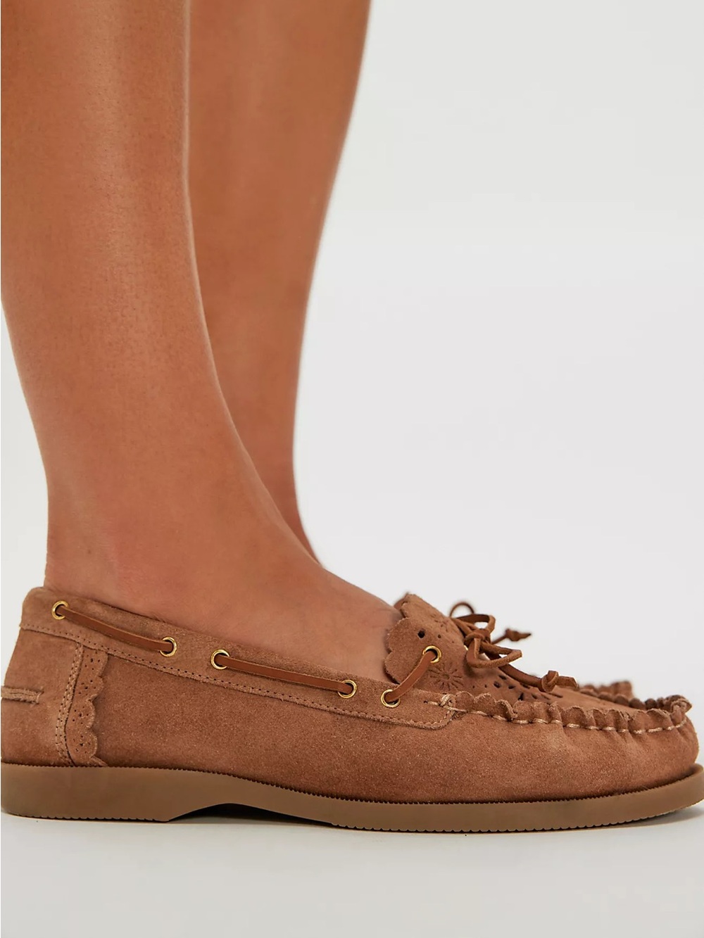 New Free People Lagoon Cut-Out Boat Shoes - Picture 2 of 6